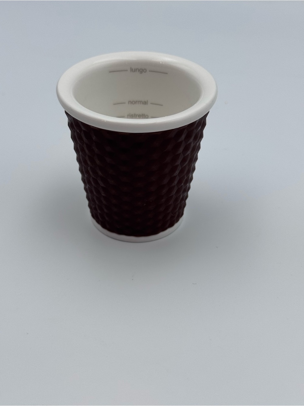A Paris Porcelain Expresso Shot cup measurements inside Brown‎ Textured Wrapped